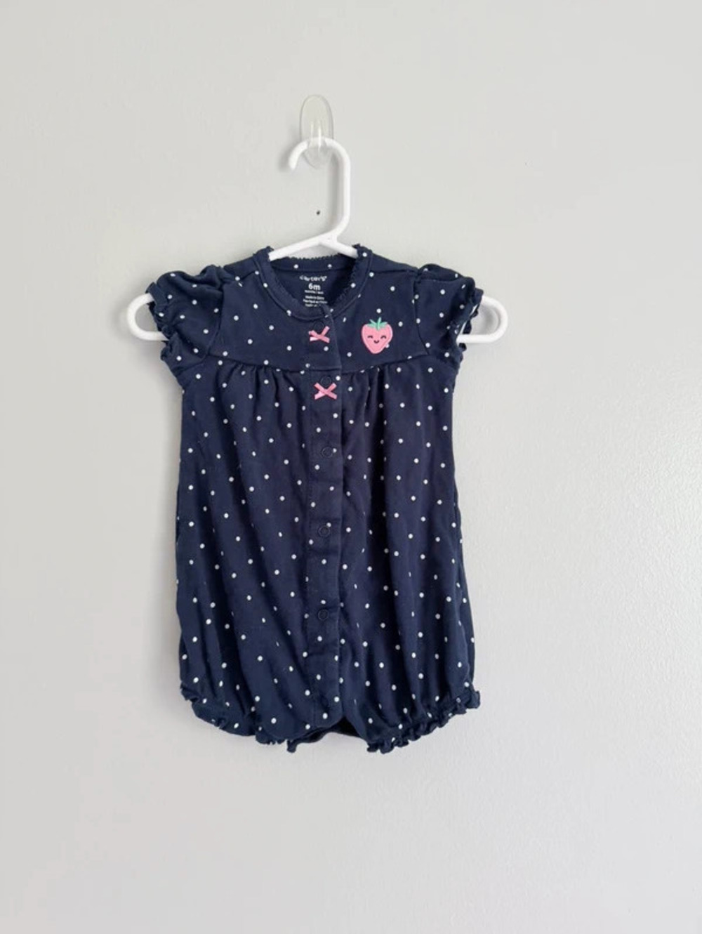 Carter’s Baby Girl Strawberry Polka Dot Romper 6M